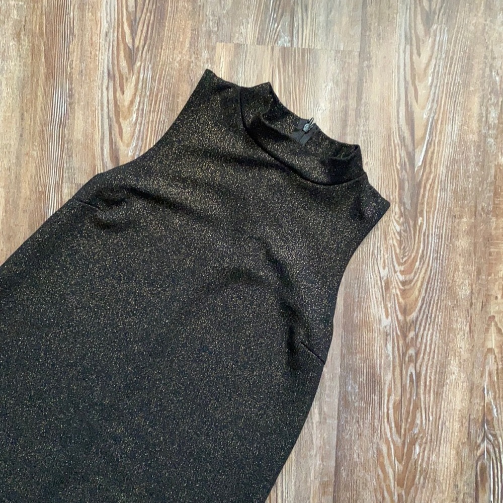 Ginger G Black & Gold Sleeveless Mini Dress